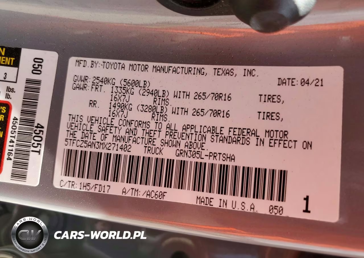 2021 Toyota Tacoma Trd Off-Road VIN:5TFCZ5AN3MX271402 - 13