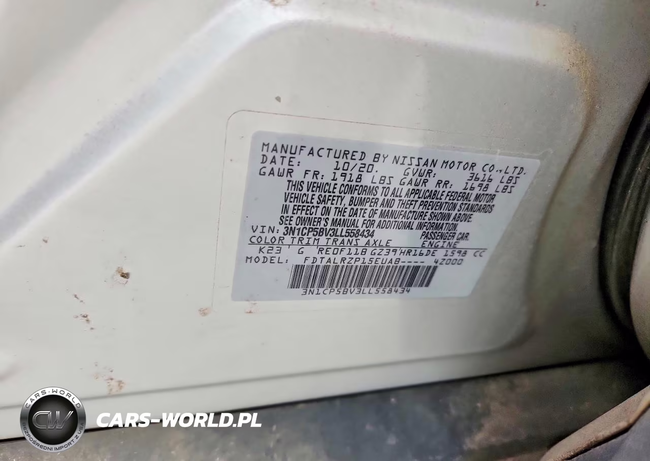 2020 Nissan Kicks S VIN:3N1CP5BV3LL558434 - 12