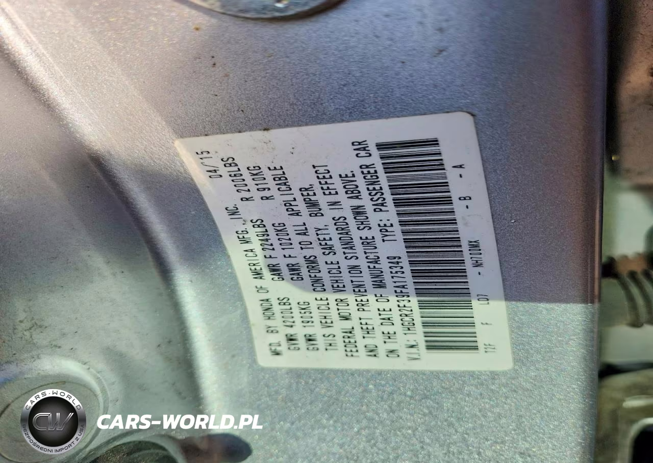 2015 Honda Accord Lx VIN:1HGCR2F39FA175349 - 12