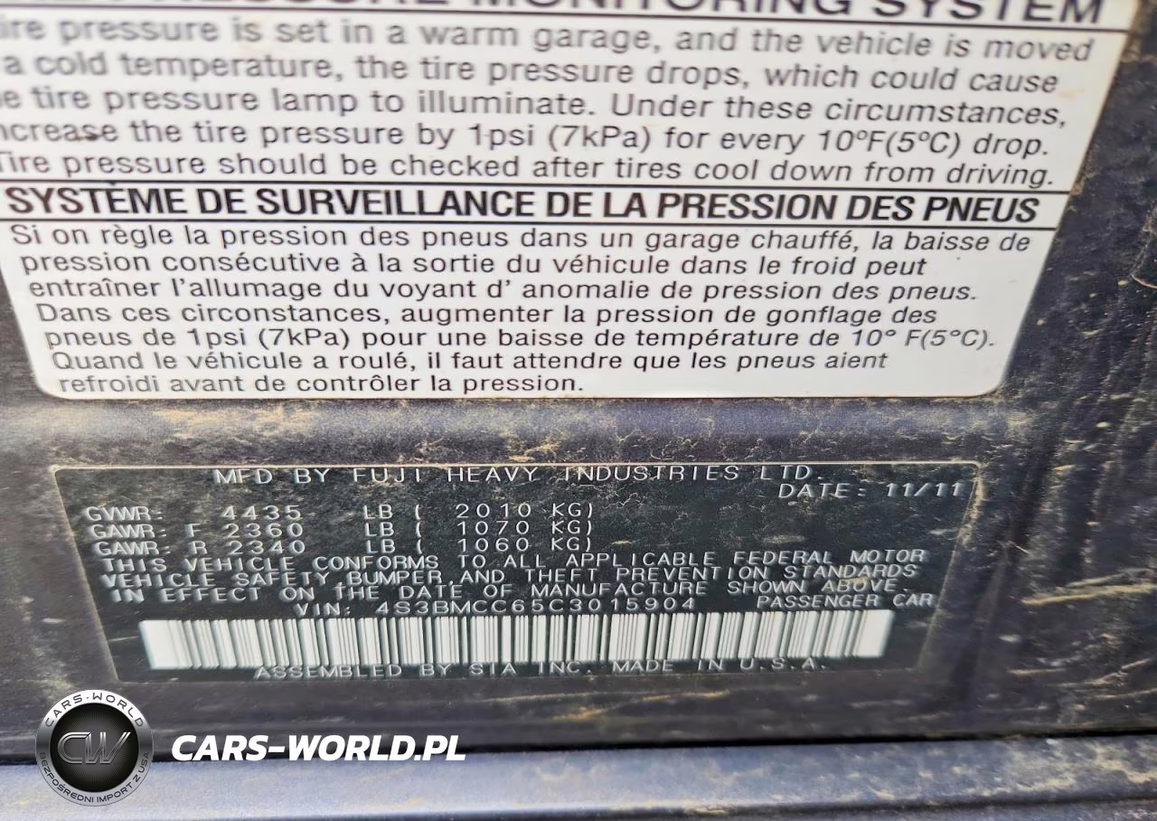 2012 Subaru Legacy 2.5I Premium VIN:4S3BMCC65C3015904 - 12