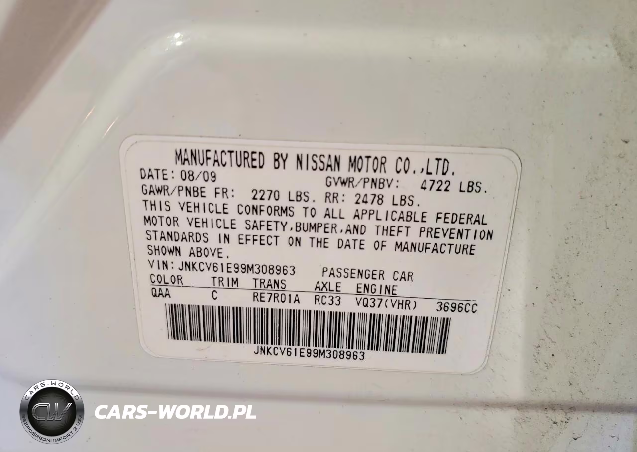 2009 Infiniti G37 Sedan Base VIN:JNKCV61E99M308963 - 12