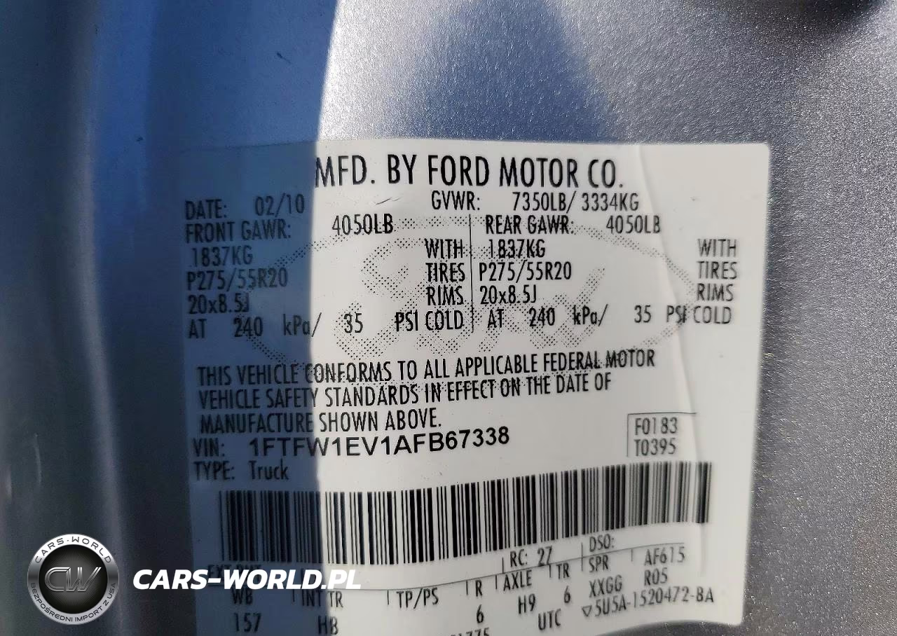 2010 Ford F150 Supercrew VIN:1FTFW1EV1AFB67338 - 13