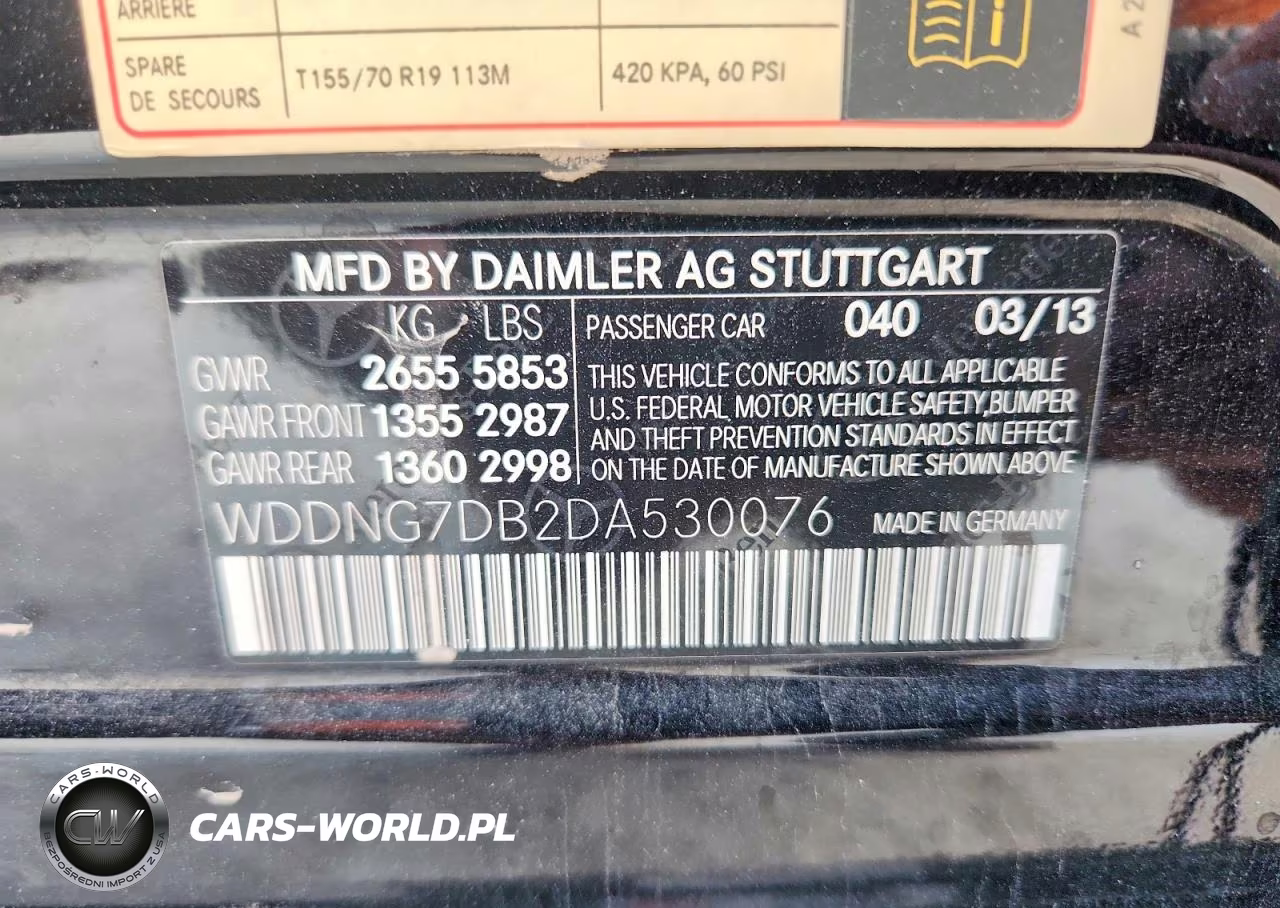2013 Mercedes-Benz S 550 VIN:WDDNG7DB2DA530076 - 13