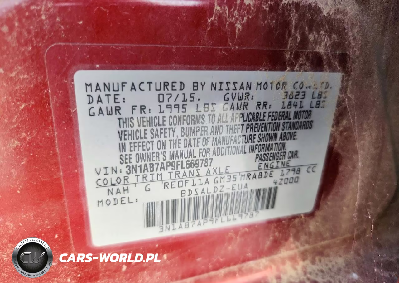 2015 Nissan Sentra Sv VIN:3N1AB7AP9FL669787 - 12