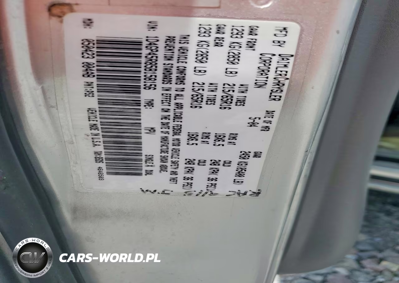 2005 Dodge Caravan Sxt VIN:1D4GP45R85B158156 - 13