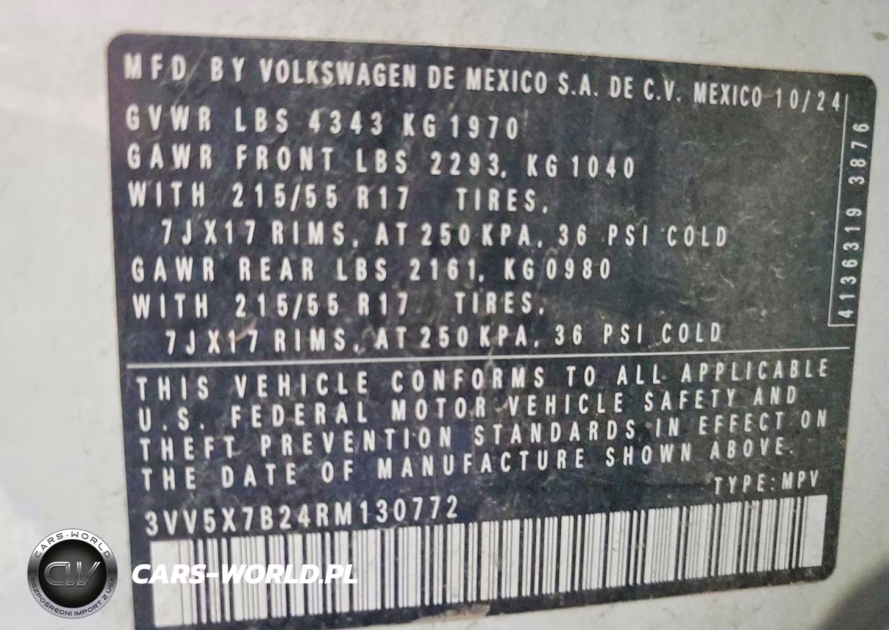 2024 Volkswagen Taos S VIN:3VV5X7B24RM130772 - 13
