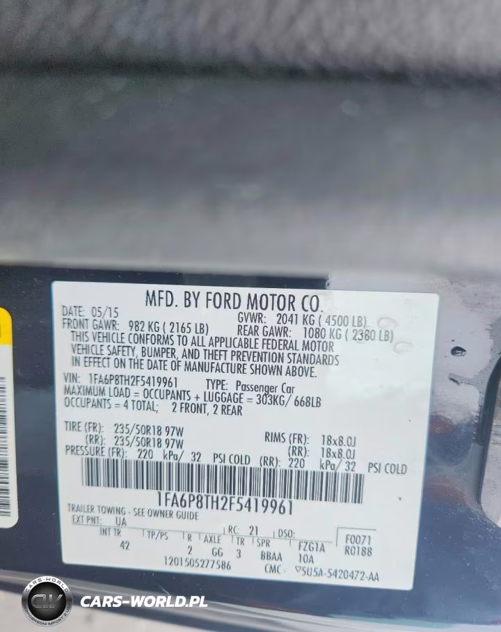 2015 Ford Mustang VIN:1FA6P8TH2F5419961 - 12