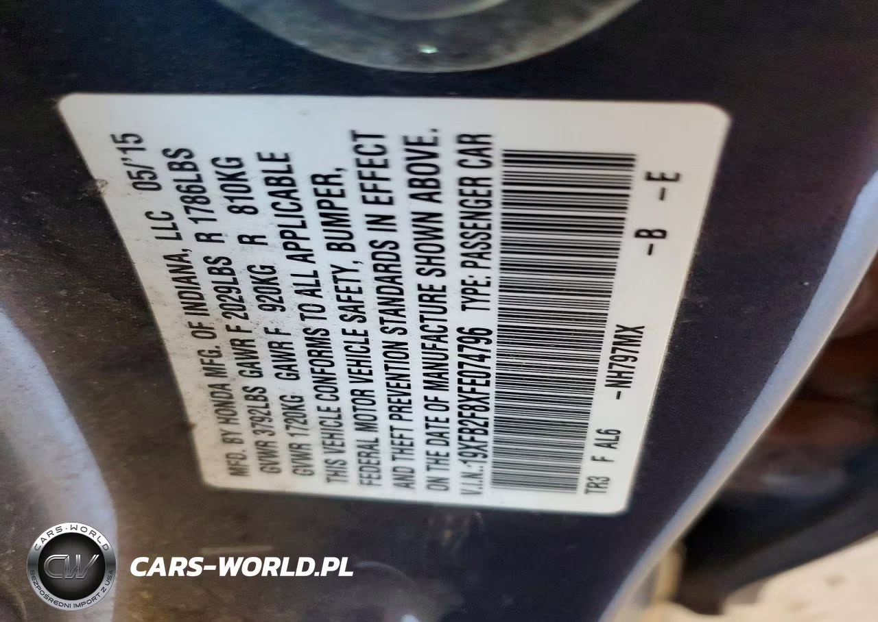 2015 Honda Civic Ex VIN:19XFB2F8XFE074796 - 12