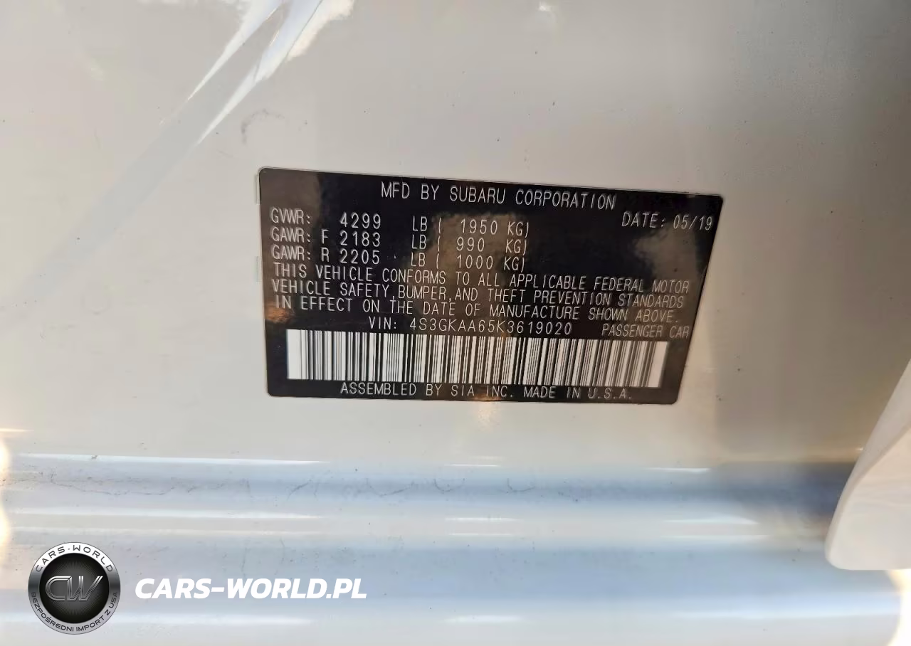 2019 Subaru Impreza VIN:4S3GKAA65K3619020 - 12
