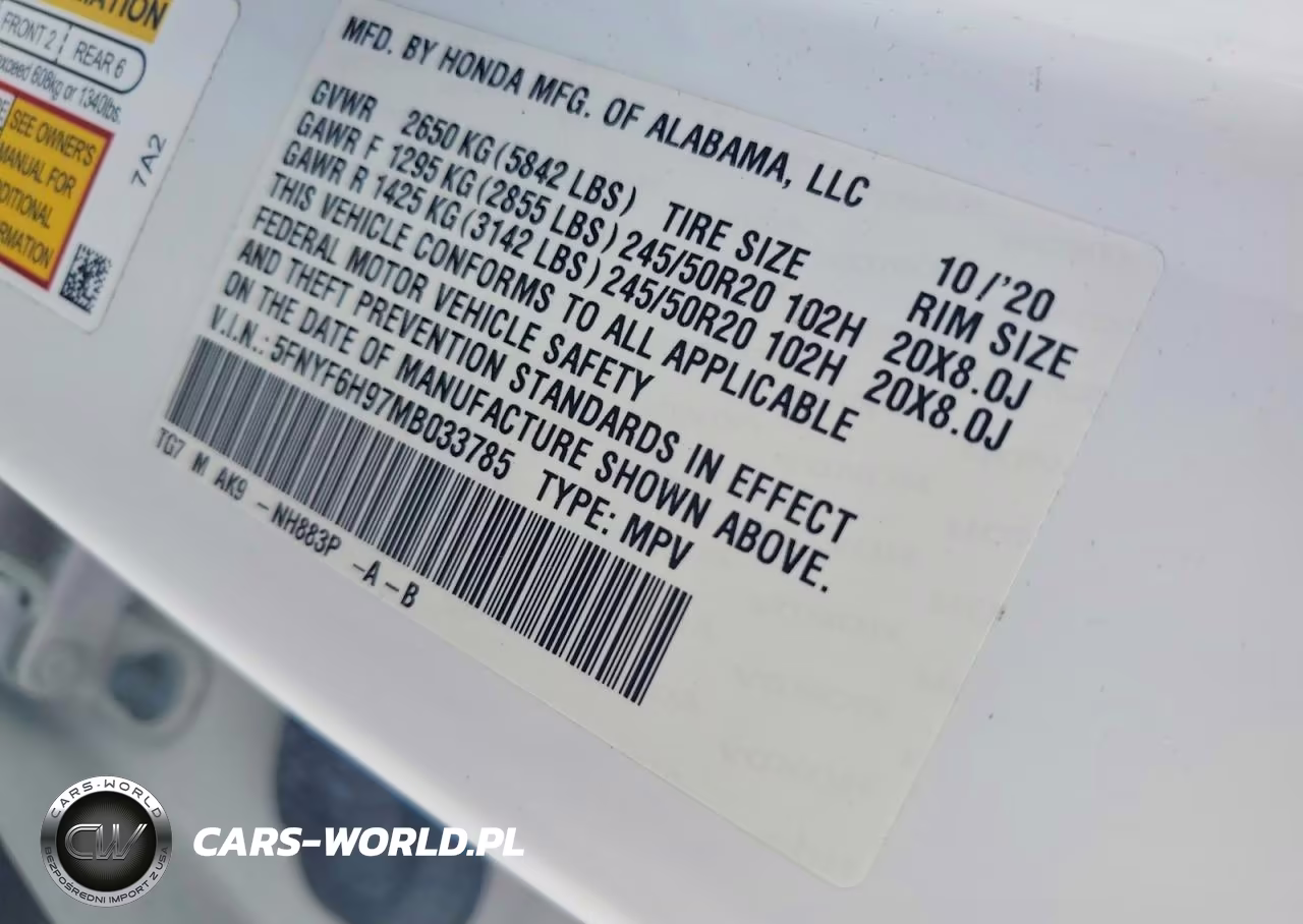 2021 Honda Pilot Touring VIN:5FNYF6H97MB033785 - 12
