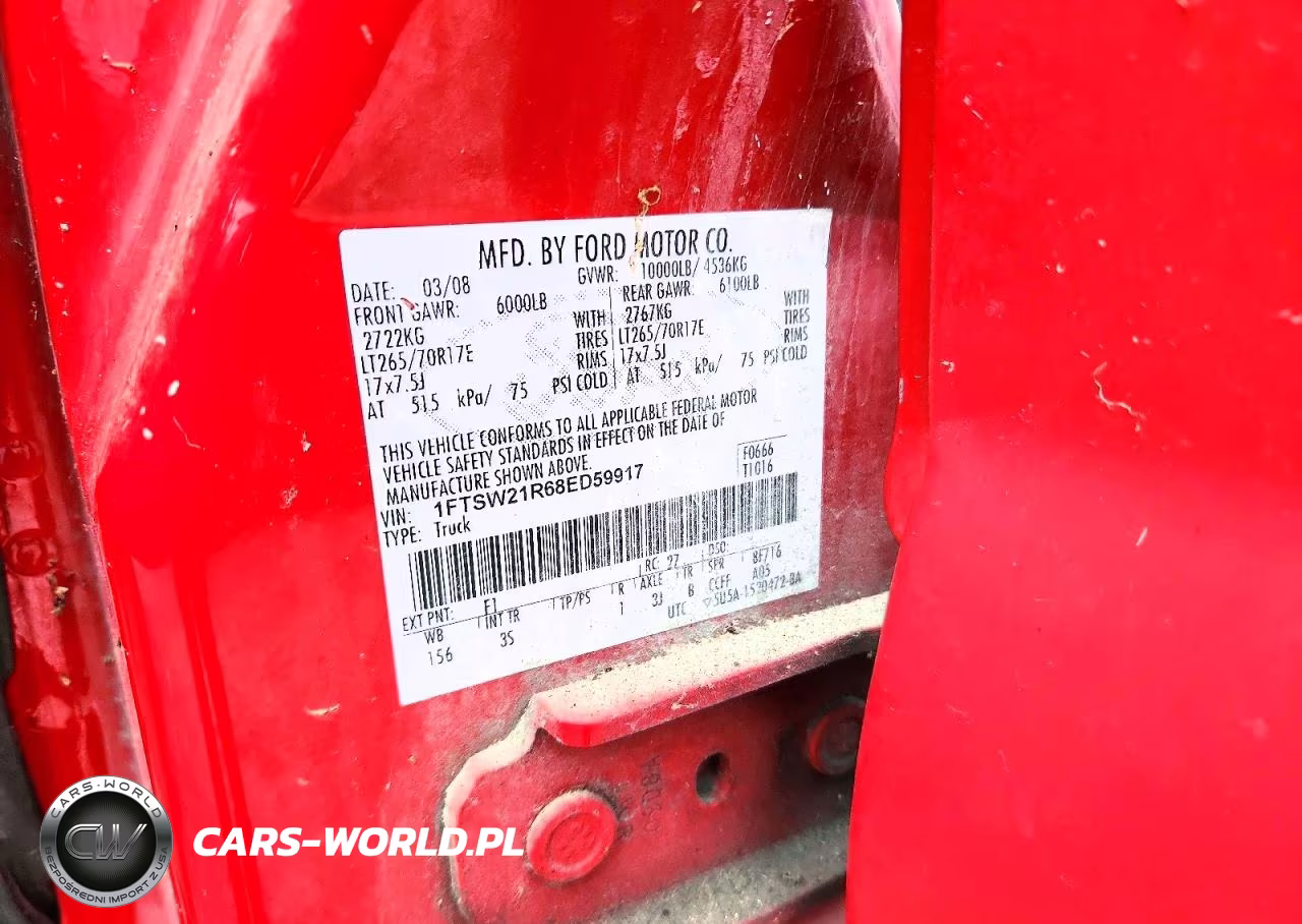 2008 Ford F250 Super Duty VIN:1FTSW21R68ED59917 - 12