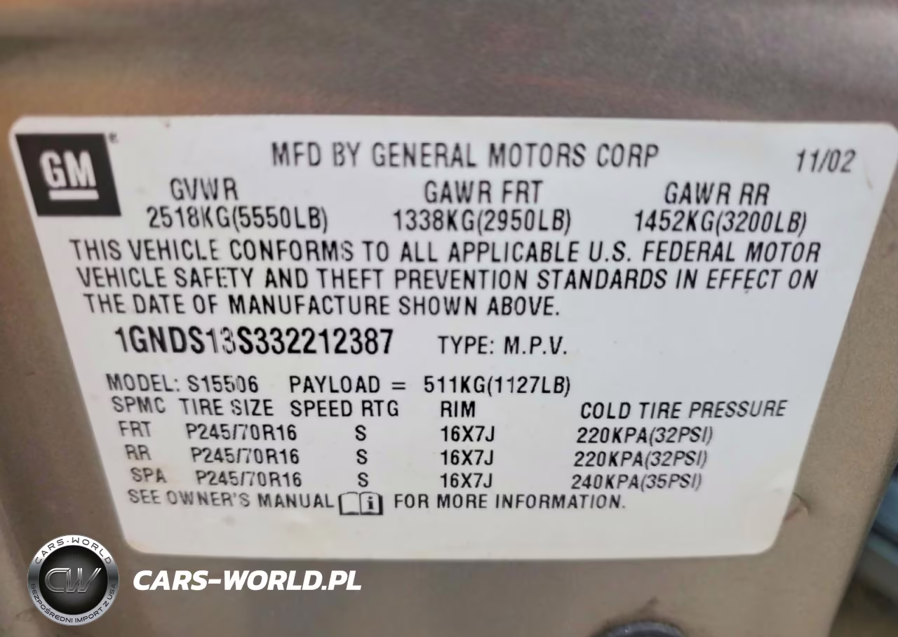 2003 Chevrolet Trailblazer VIN:1GNDS13S332212387 - 13