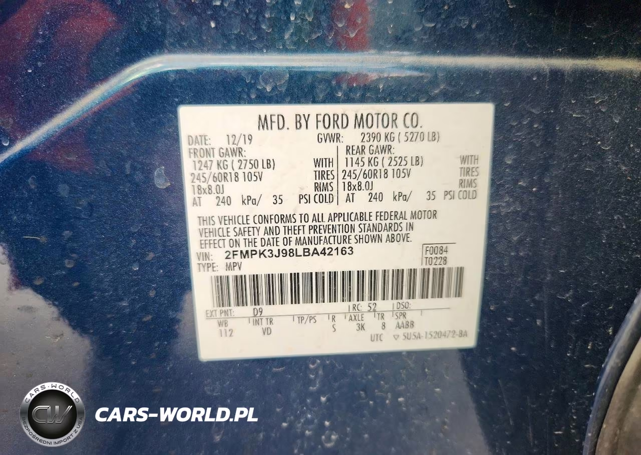 2020 Ford Edge Sel VIN:2FMPK3J98LBA42163 - 13