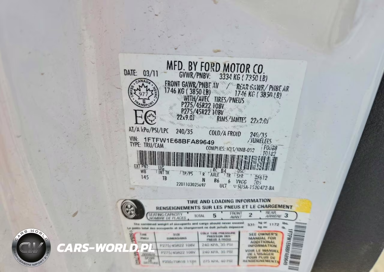 2011 Ford F150 Supercrew VIN:1FTFW1E68BFA89649 - 12