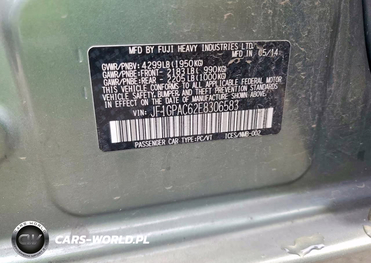 2014 Subaru Impreza Premium VIN:JF1GPAC62E8306583 - 12