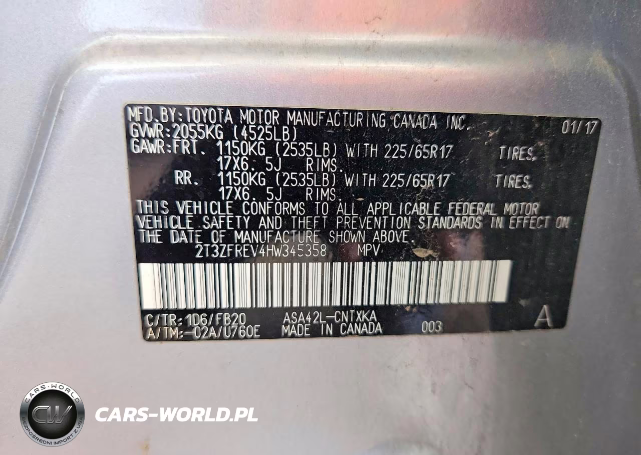 2017 Toyota Rav4 Le VIN:2T3ZFREV4HW345358 - 14