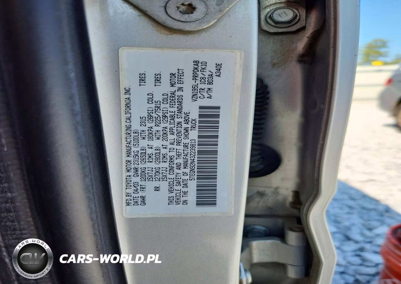 2003 Toyota Tacoma Prerunner V6 VIN:5TEGN92N43Z239813 - 12