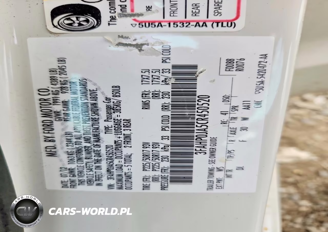 2012 Ford Fusion Sel VIN:3FAHP0JA5CR450520 - 12
