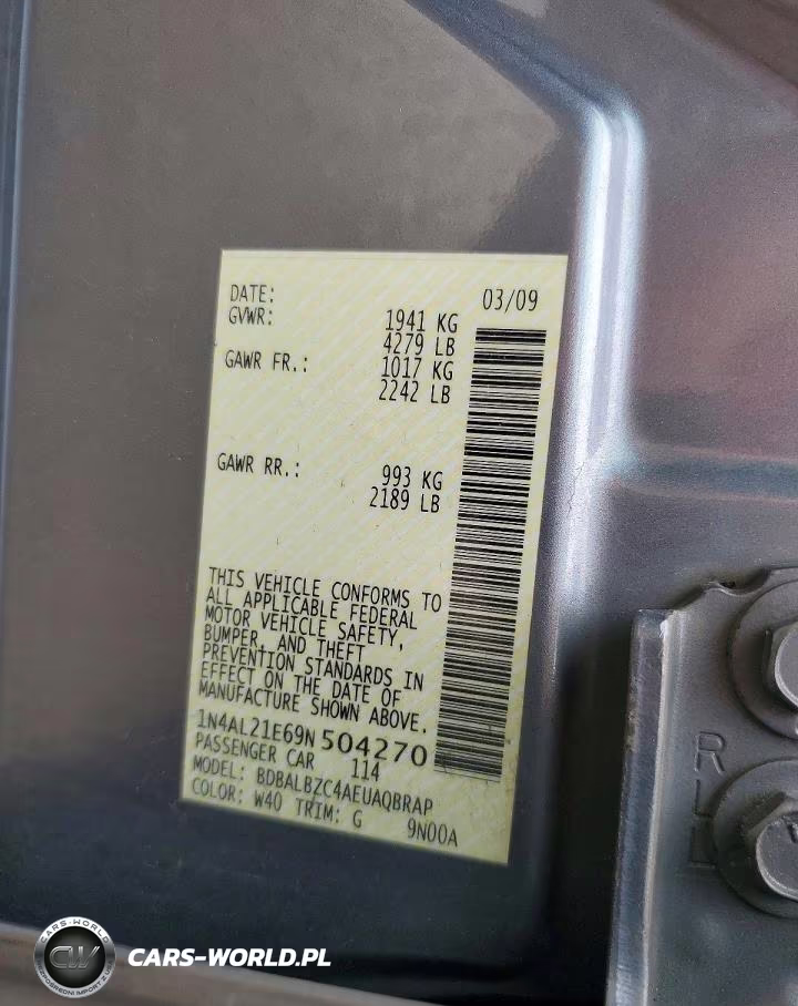 2009 Nissan Altima 2.5 VIN:1N4AL21E69N504270 - 12