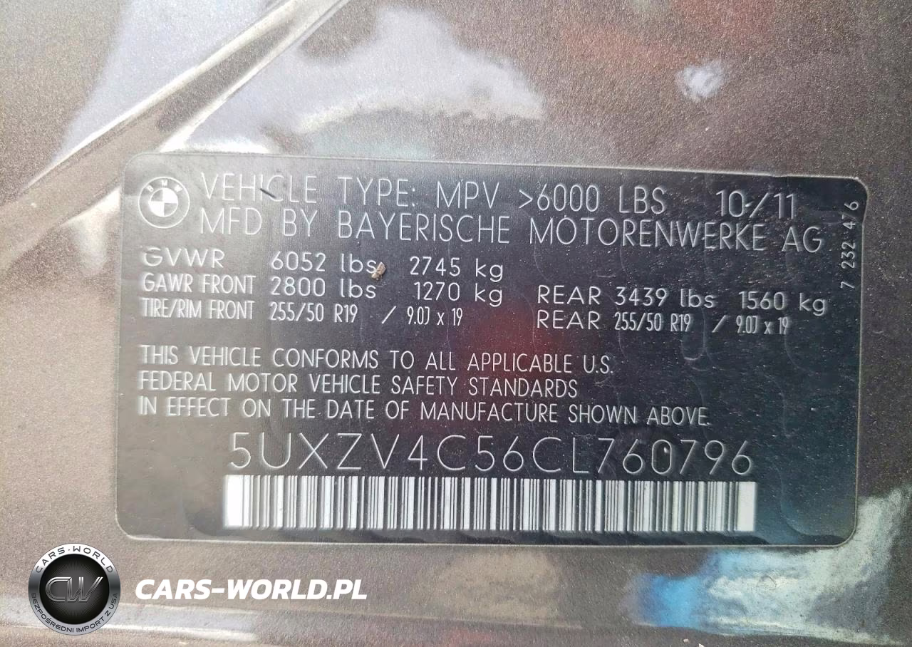 2012 BMW X5 xDrive35I VIN:5UXZV4C56CL760796 - 13