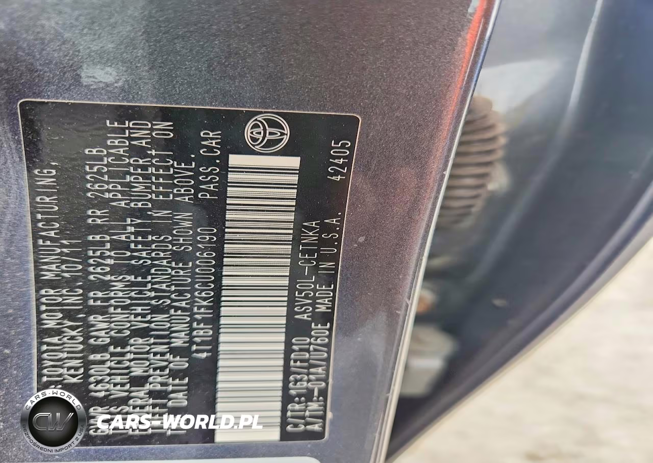 2012 Toyota Camry Le VIN:4T1BF1FK6CU006190 - 12