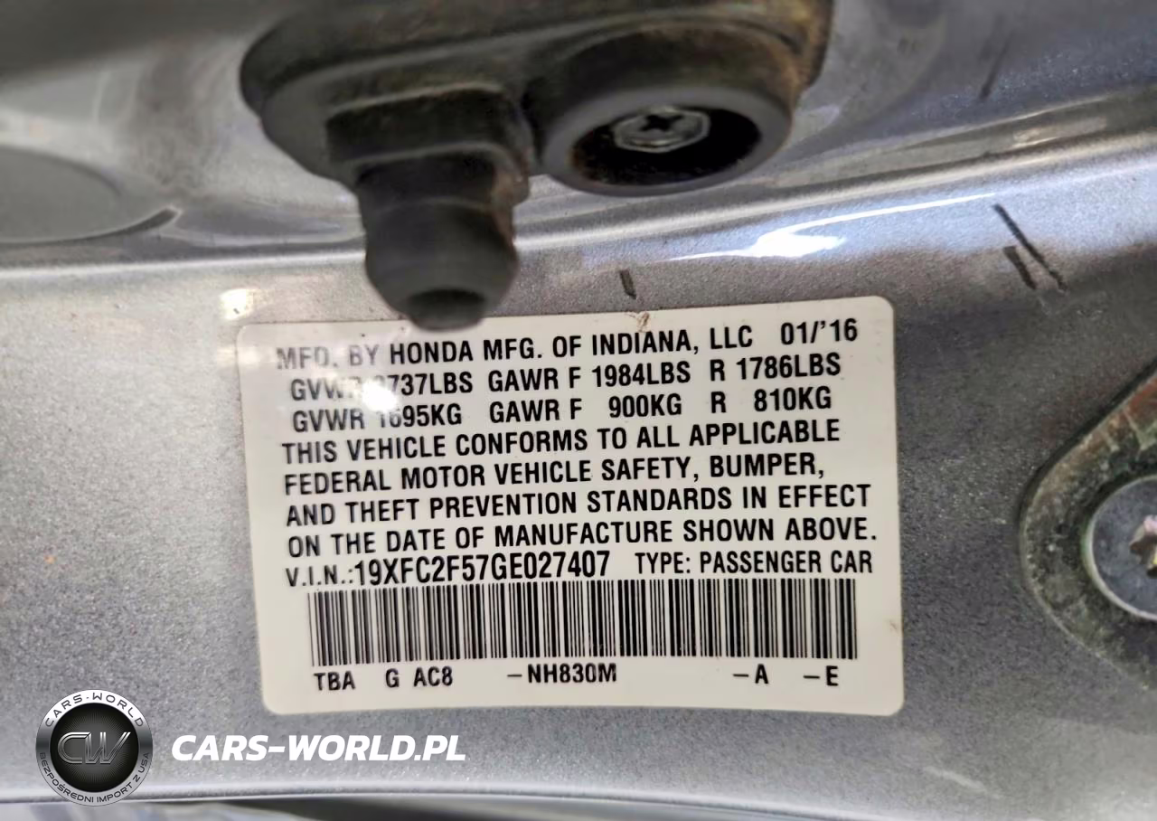 2016 Honda Civic Lx VIN:19XFC2F57GE027407 - 12