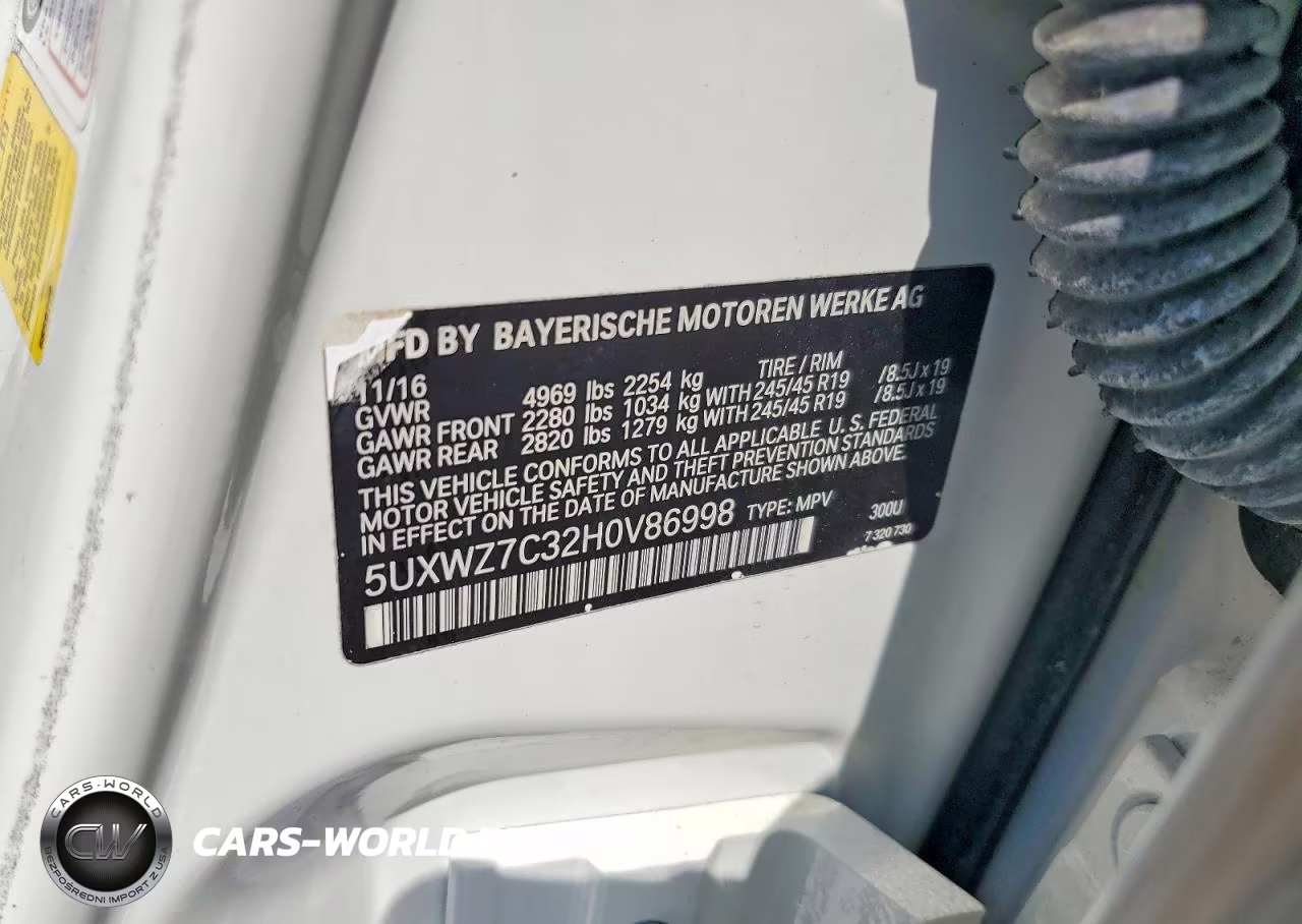 2017 BMW X3 Sdrive28I VIN:5UXWZ7C32H0V86998 - 12