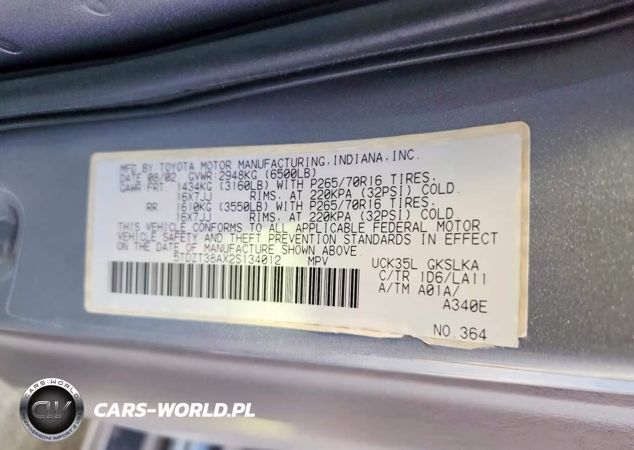 2002 Toyota Sequoia Limited VIN:5TDZT38AX2S134012 - 12