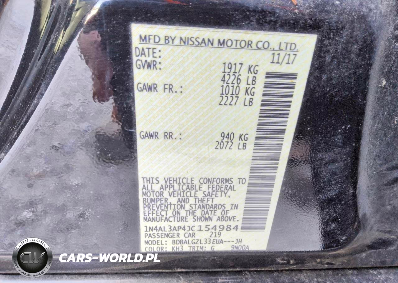 2018 Nissan Altima 2.5 S VIN:1N4AL3AP4JC154984 - 12