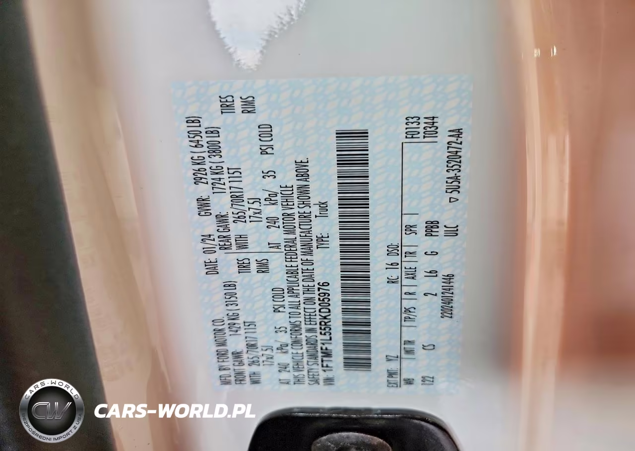 2024 Ford F150 Xl VIN:1FTMF1L55RKD05976 - 13