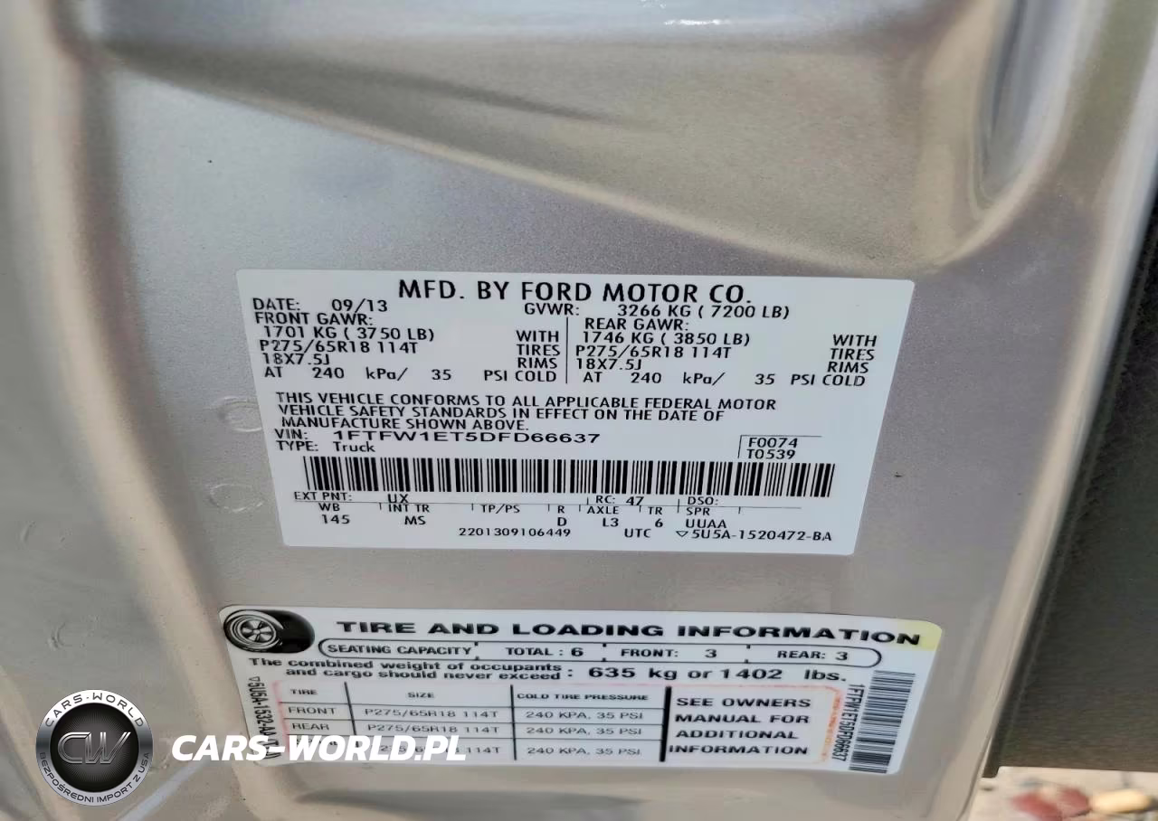 2013 Ford F150 Supercrew VIN:1FTFW1ET5DFD66637 - 12