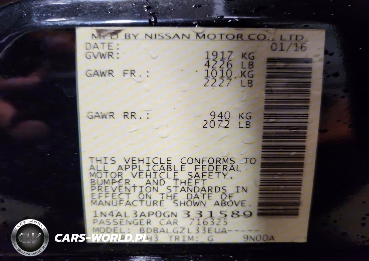 2016 Nissan Altima 2.5 S VIN:1N4AL3AP0GN331589 - 13