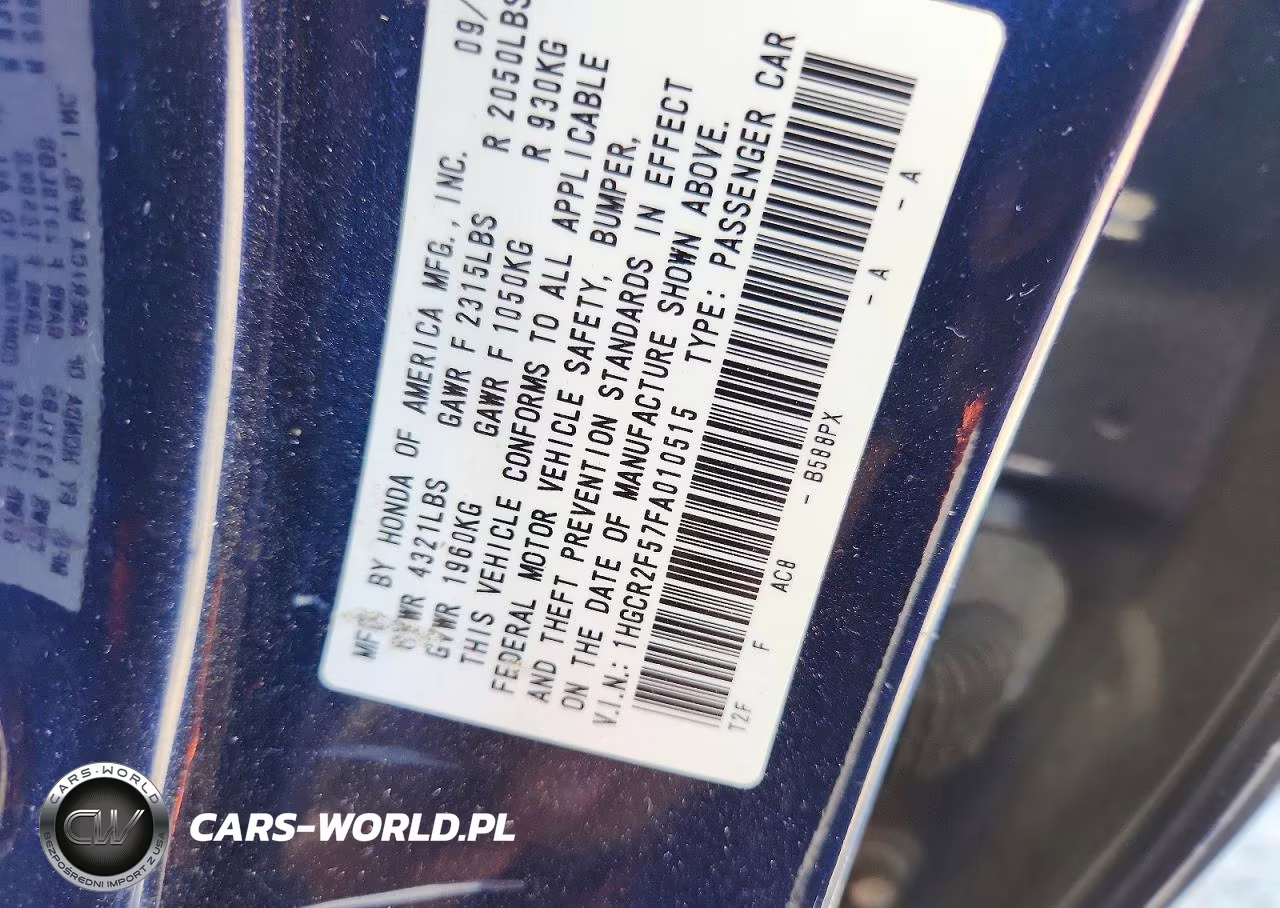 2015 Honda Accord Sport VIN:1HGCR2F57FA010515 - 13