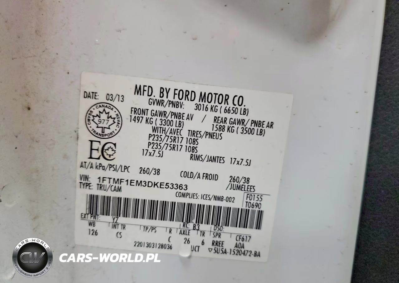 2013 Ford F150 VIN:1FTMF1EM3DKE53363 - 13
