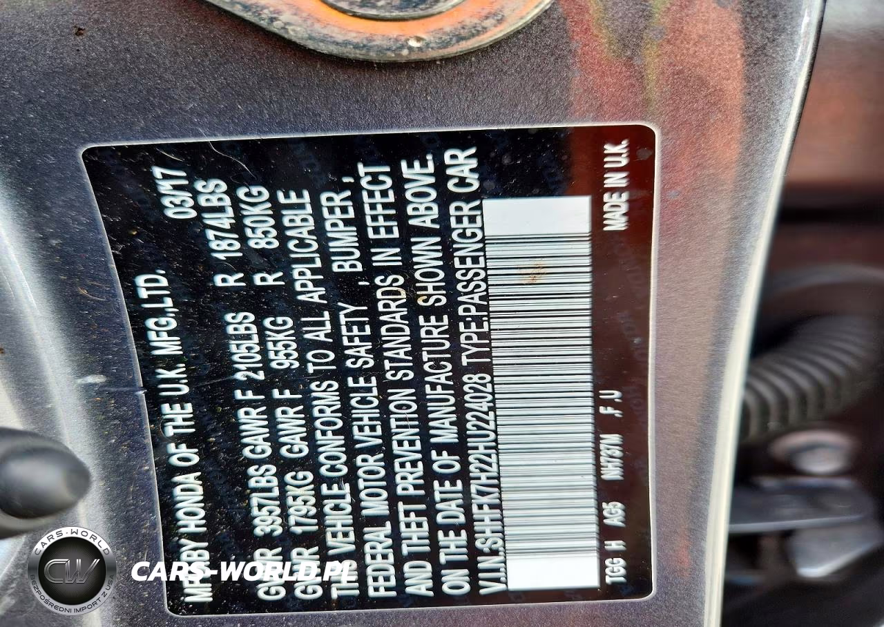 2017 Honda Civic Lx VIN:SHHFK7H22HU224028 - 12