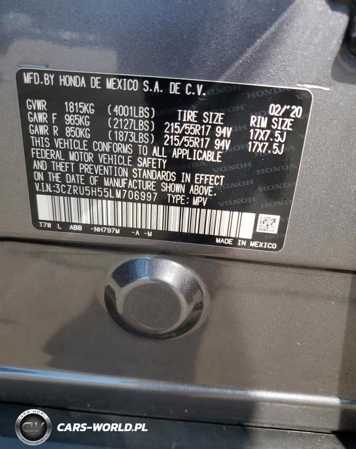 2020 Honda Hr-V Ex VIN:3CZRU5H55LM706997 - 12