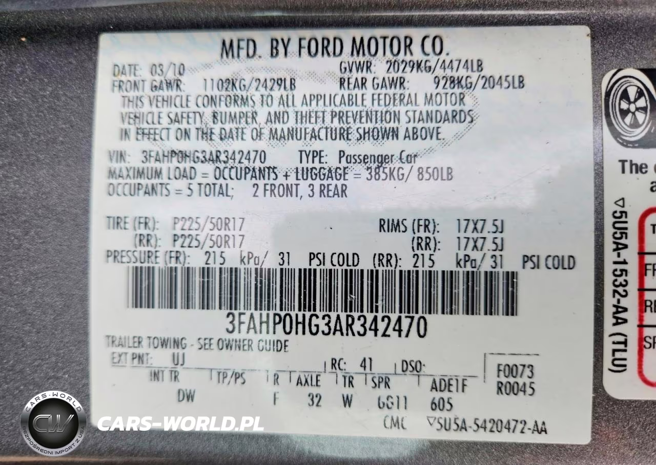 2010 Ford Fusion Se VIN:3FAHP0HG3AR342470 - 13
