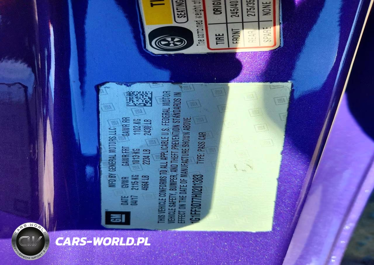 2017 Chevrolet Camaro Ss VIN:1G1FF3D77H0201383 - 12