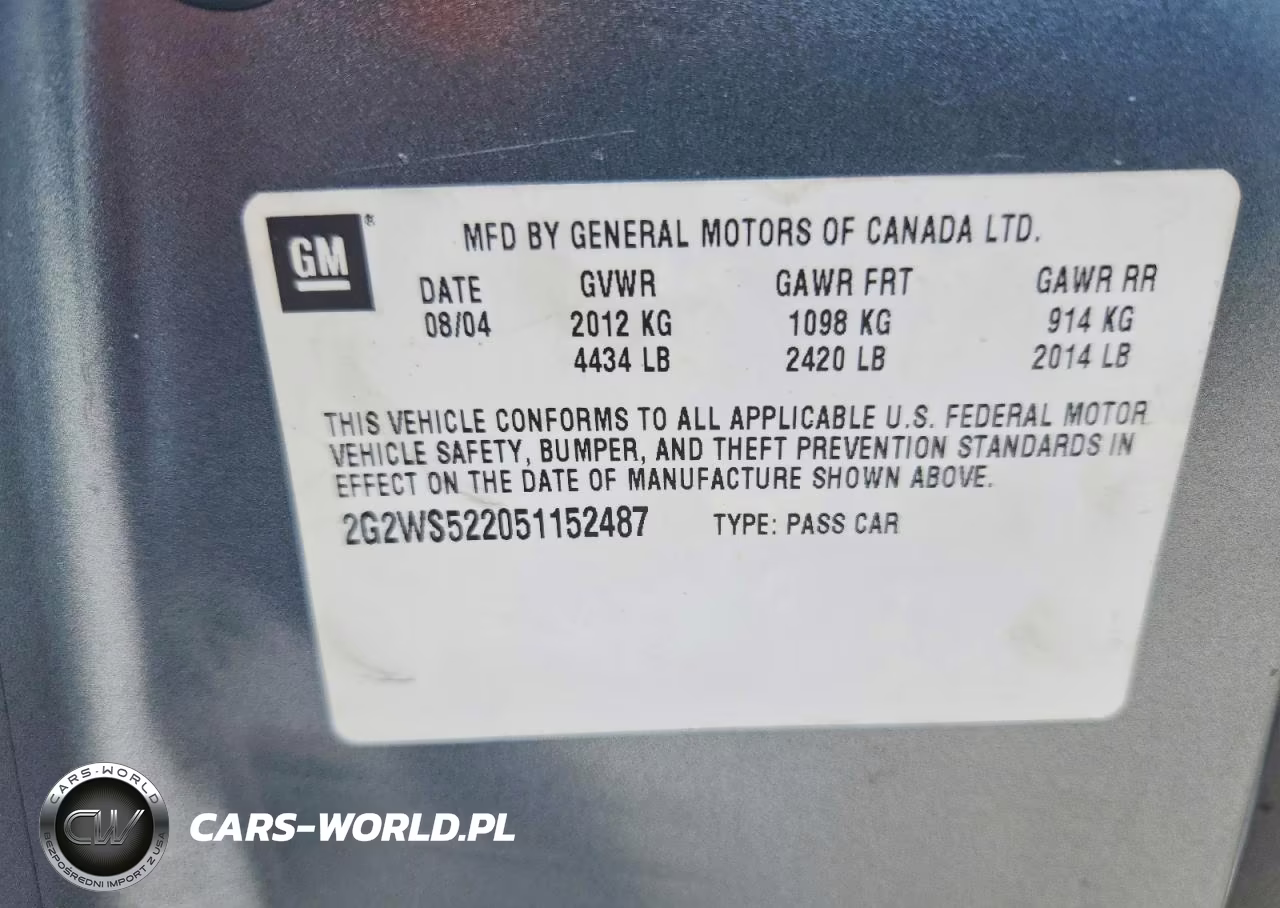 2005 Pontiac Grand Prix Gt VIN:2G2WS522051152487 - 12