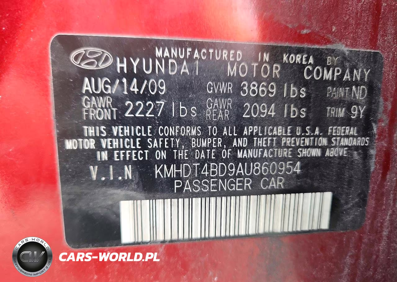 2010 Hyundai Elantra Gls VIN:KMHDT4BD9AU860954 - 12