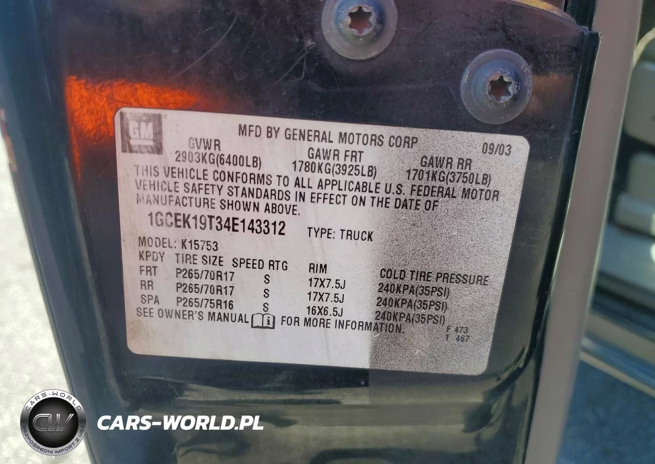 2004 Chevrolet Silverado K1500 VIN:1GCEK19T34E143312 - 12