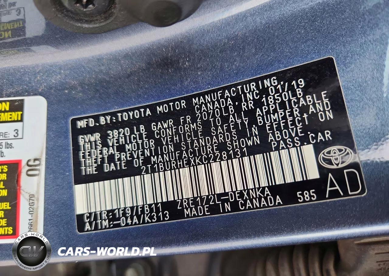 2019 Toyota Corolla Le VIN:2T1BURHEXKC228131 - 13