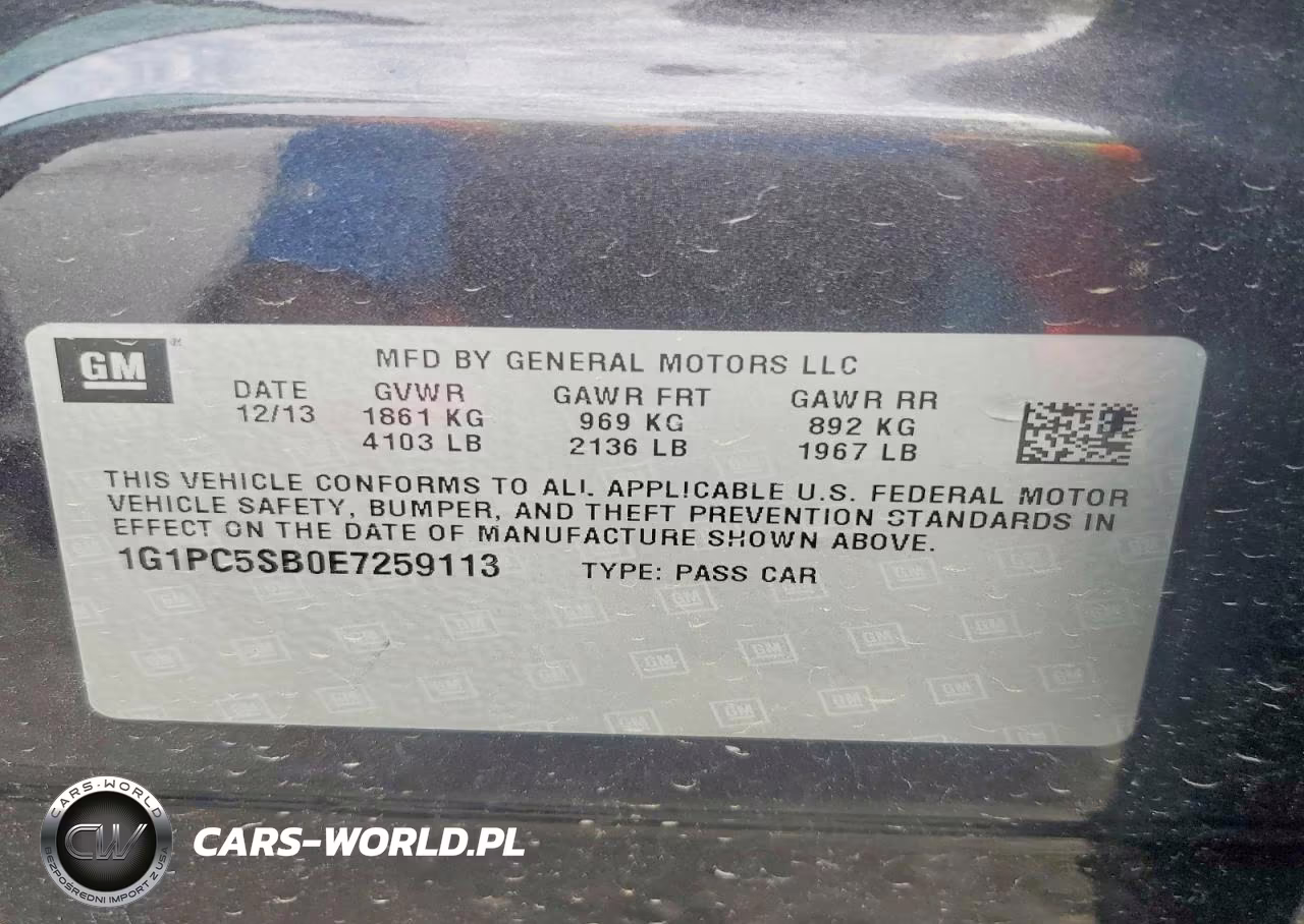 2014 Chevrolet Cruze Lt VIN:1G1PC5SB0E7259113 - 12