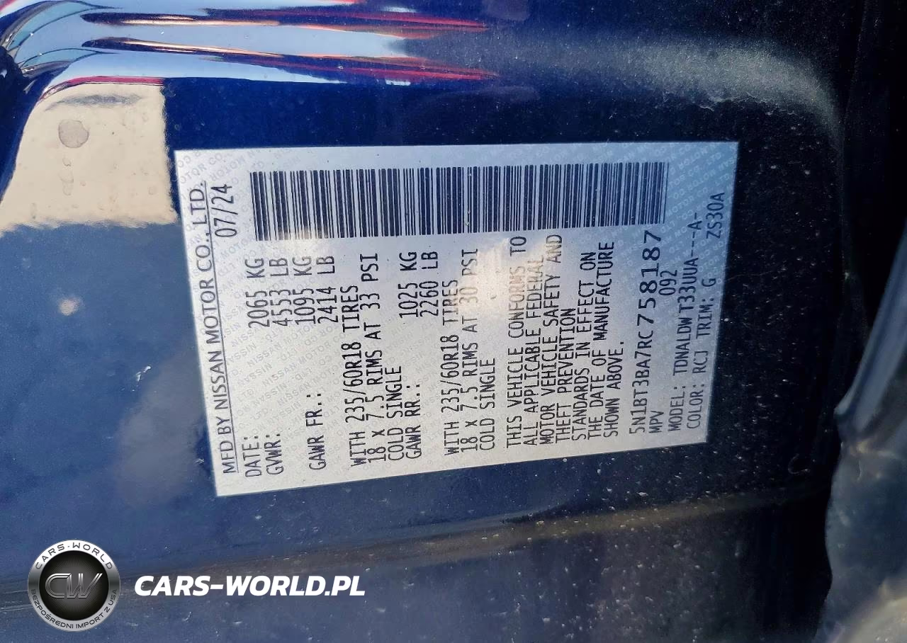 2024 Nissan Rogue Sv VIN:5N1BT3BA7RC758187 - 12