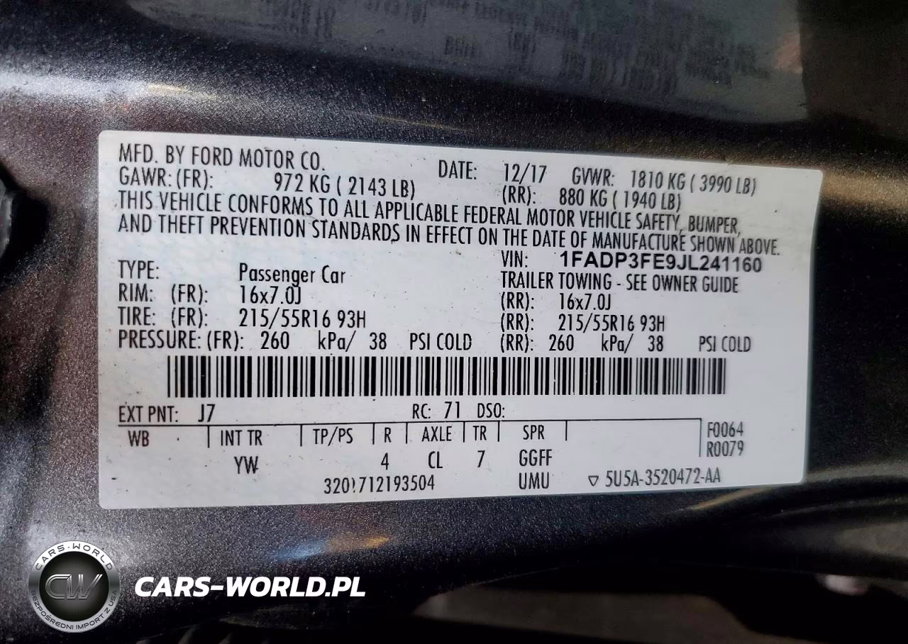 2018 Ford Focus Se VIN:1FADP3FE9JL241160 - 12