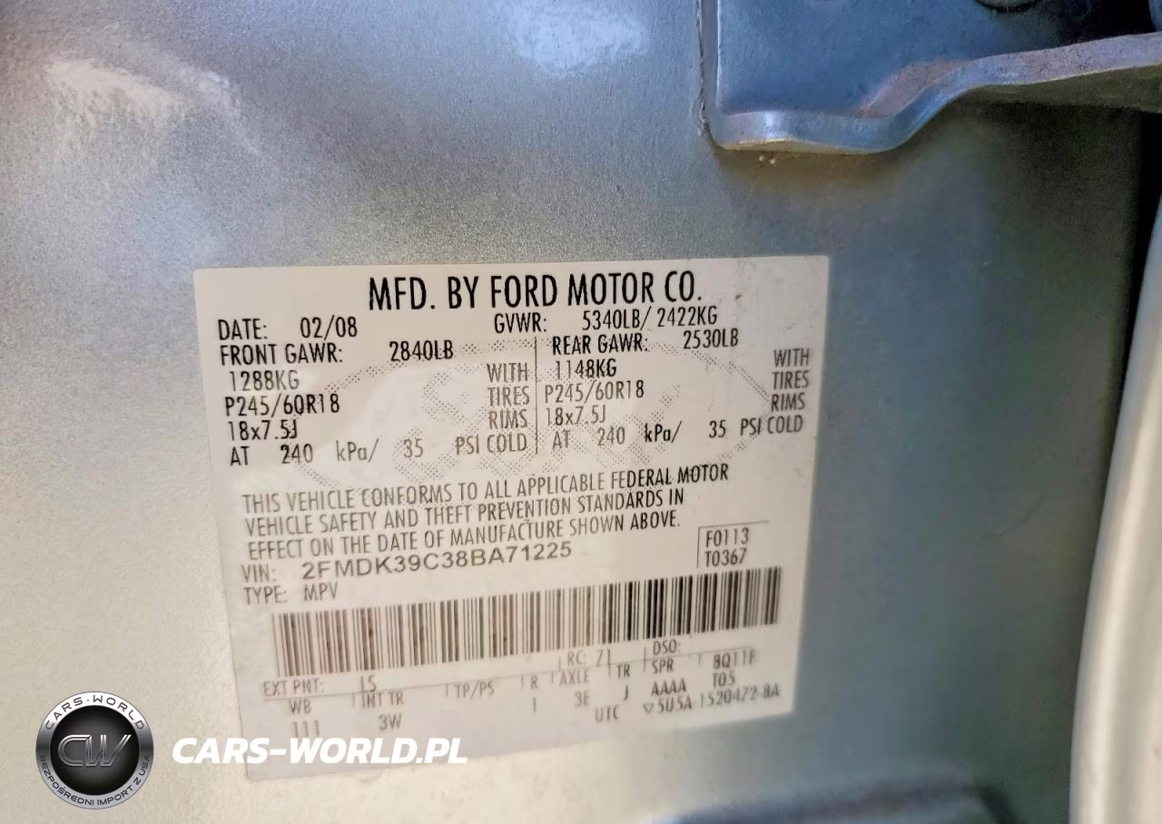 2008 Ford Edge Limited VIN:2FMDK39C38BA71225 - 13
