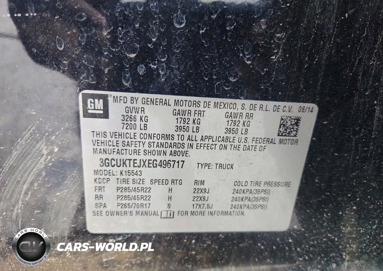 2014 Chevrolet Silverado K1500 High Country VIN:3GCUKTEJXEG496717 - 12