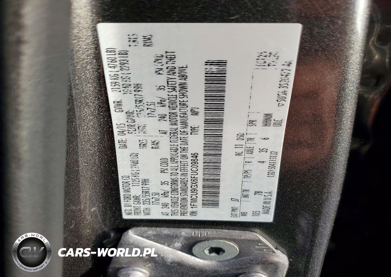 2015 Ford Escape Se VIN:1FMCU9GX6FUC09846 - 13