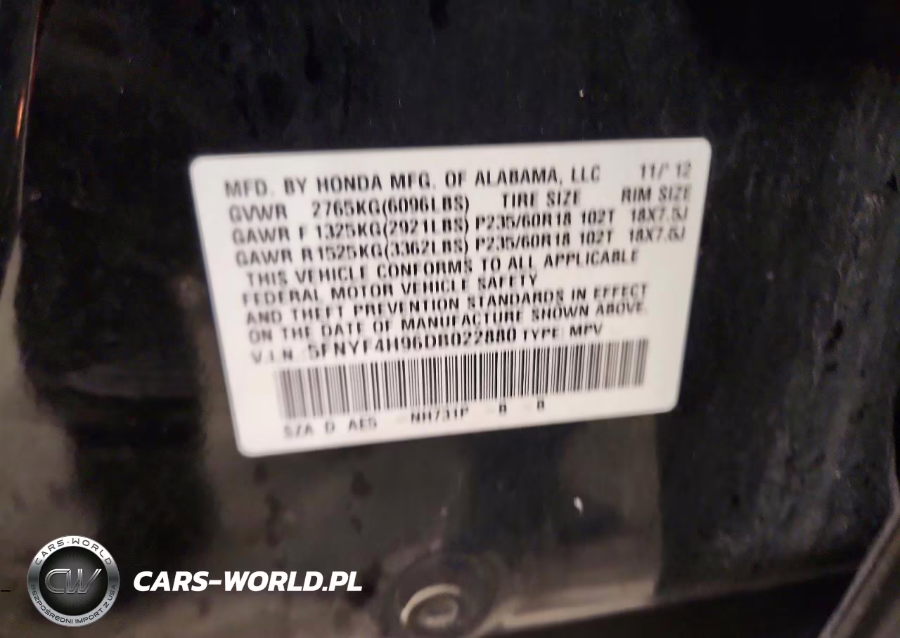 2013 Honda Pilot Touring VIN:5FNYF4H96DB022880 - 13