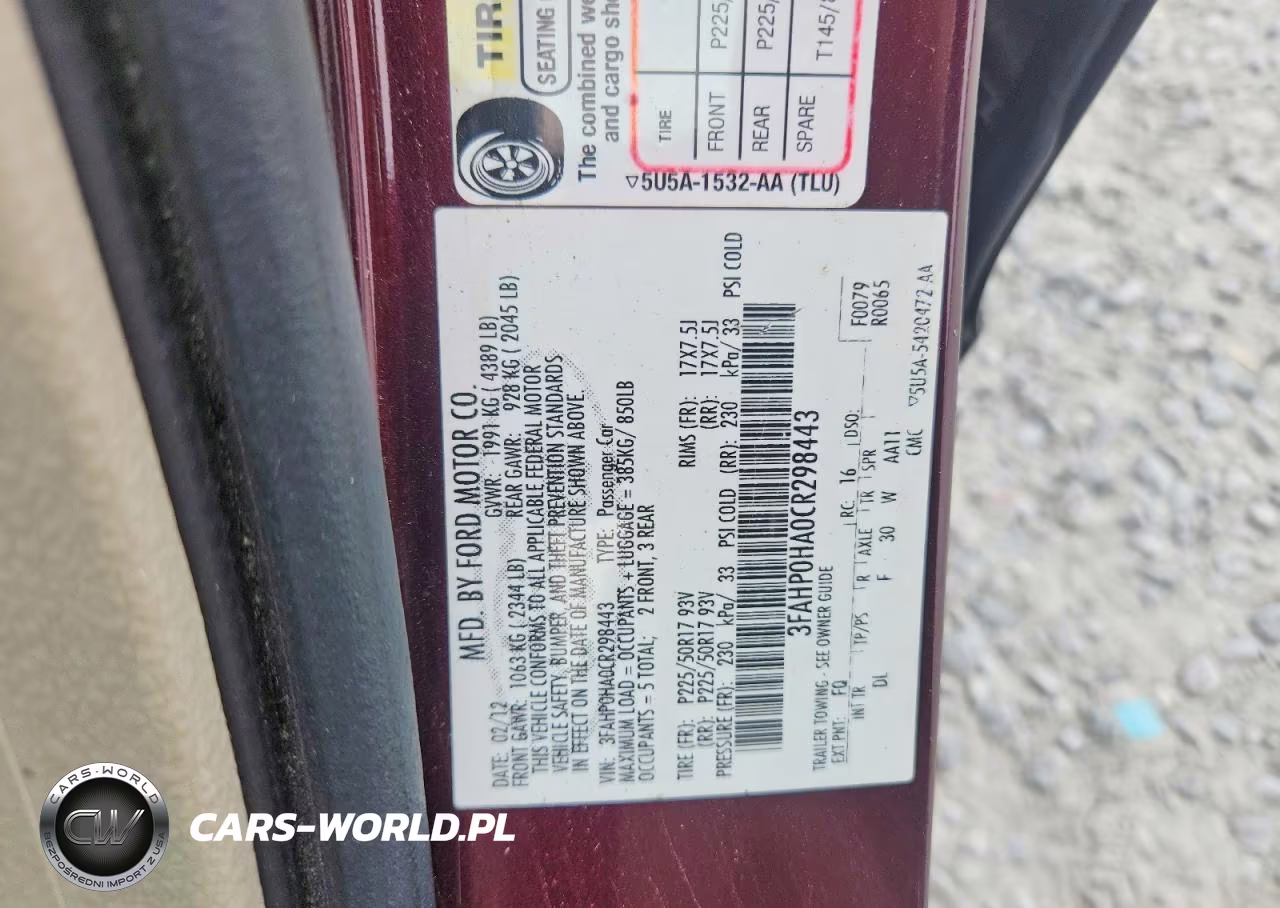 2012 Ford Fusion Se VIN:3FAHP0HA0CR298443 - 12